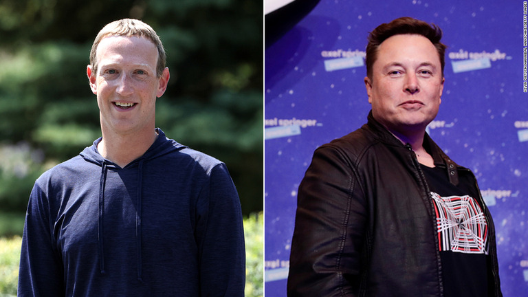 イーロン・マスク氏とマーク・ザッカーバーグ氏がケージマッチで勝敗を決着させたいと示唆/KEVIN DIETSCH/HANNIBAL HANSCHKE/GETTY IMAGES