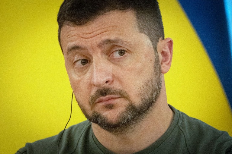 ウクライナに留まるワグネル戦闘員について脅威はないとの見方を示したゼレンスキー氏/Efrem Lukatsky/AP