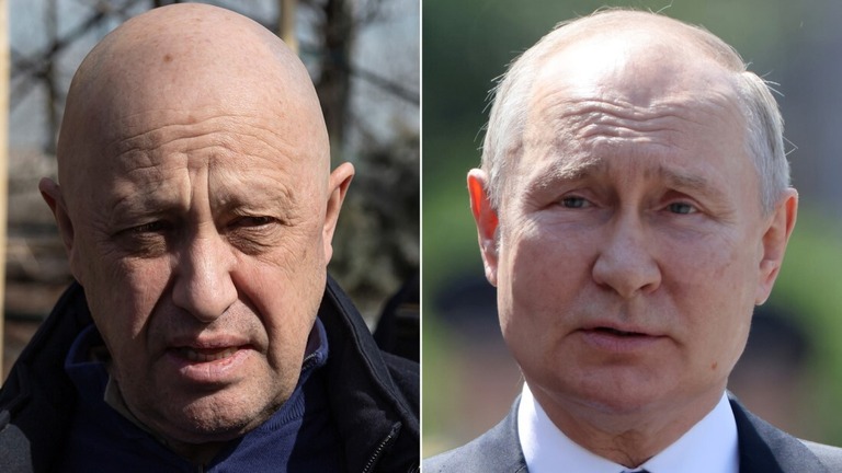 プリゴジン氏（左）とプーチン氏がワグネル反乱後に会談したことが分かった/AP/Getty Images