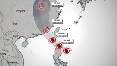 太平洋上にスーパー台風　フィリピン北部や中国本土を直撃か
