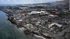 米マウイ島山火事、死者８０人に　依然として不明者多数