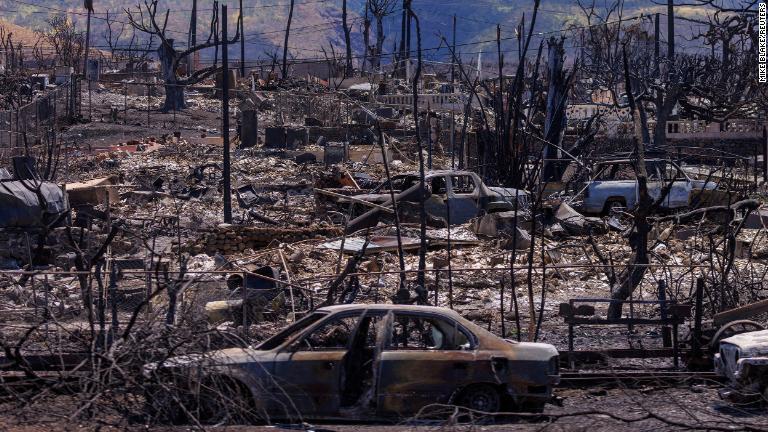 ラハイナのワヒクリ・テラス地区の様子＝８月１５日/Mike Blake/Reuters