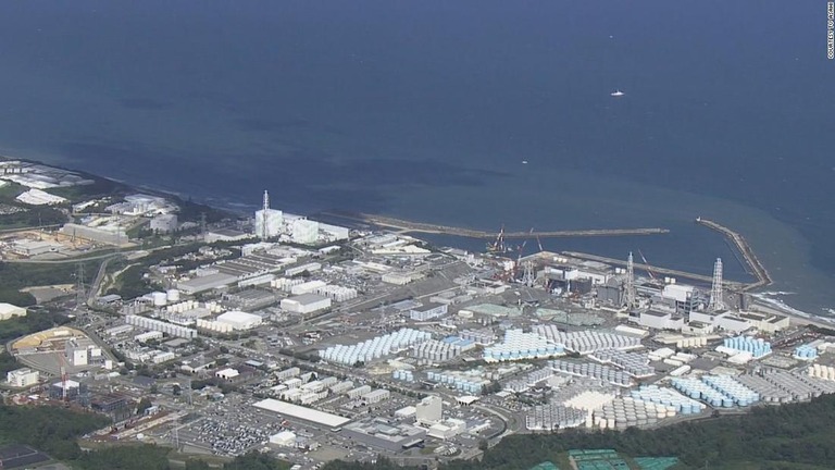 処理水の海洋放出を開始した福島第一原発＝２４日/Courtesy TV Asahi