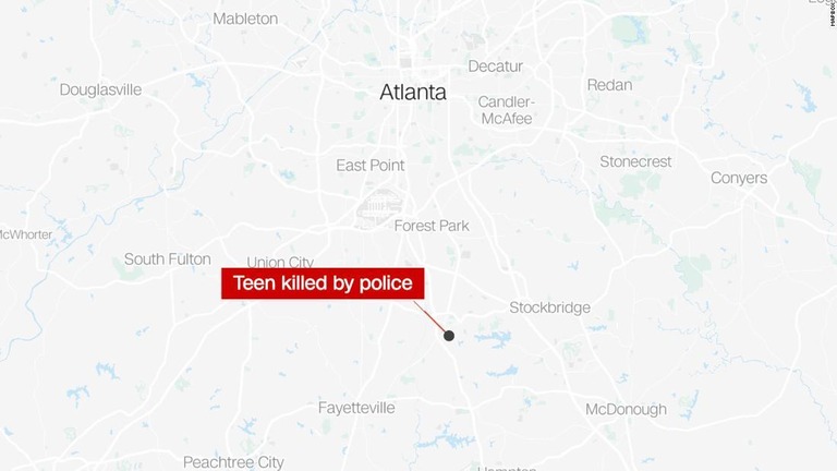 米ジョージア州アトランタ近郊で、１７歳の少年が警官に撃たれて死亡した/Mapbox