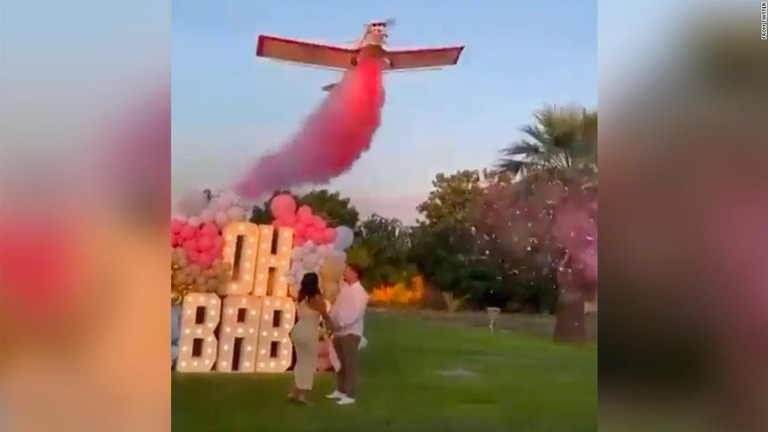 子どもの性別披露パーティーに使われた小型機が墜落し、パイロットの男性が死亡した
/From Twitter
