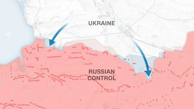 ウクライナ軍反攻の主な戦場の展開を地図上で読み解く/CNN