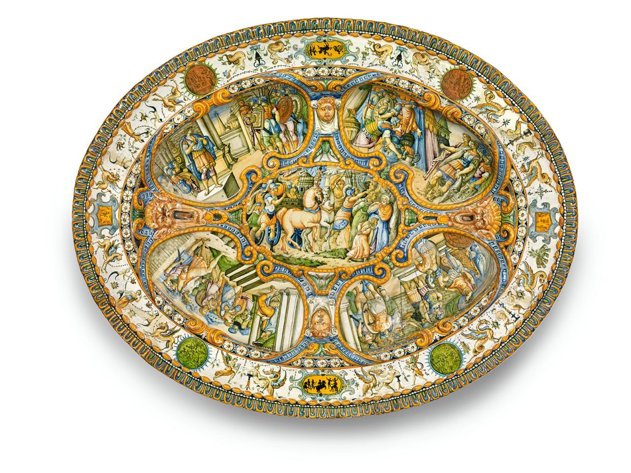 最高１０万ドルで落札されるとみられている楕円（だえん）形のマヨリカ焼き/Christie's Images Limited 2023