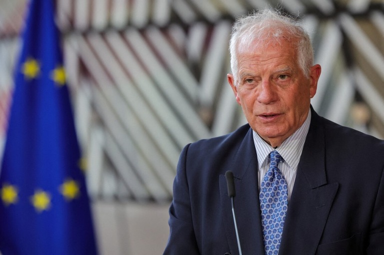 欧州連合のボレル外交安全保障上級代表＝４月４日、ベルギー・ブリュッセル/Olivier Matthys/Pool/Reuters/FILE