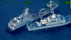 南シナ海で中国船との衝突撮影した動画公開、フィリピン軍