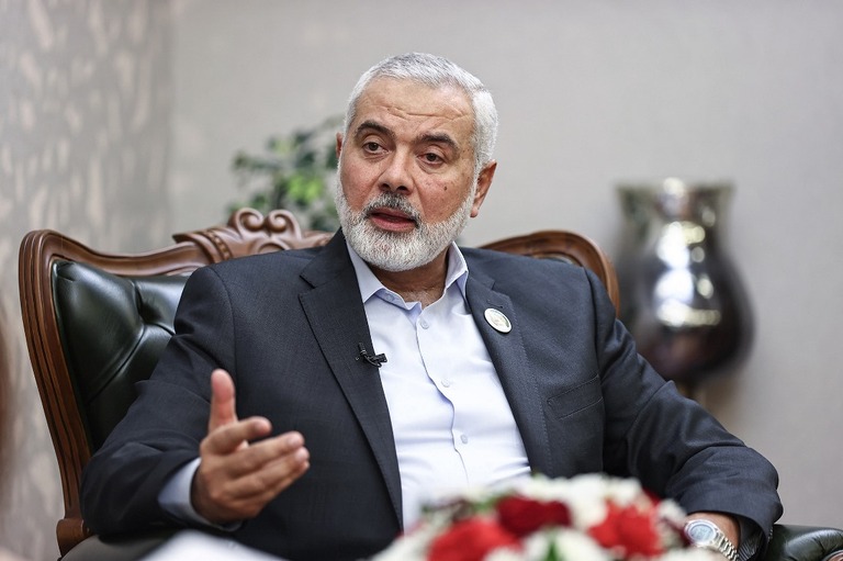 イスラム組織ハマスの最高指導者ハニヤ氏/Onur Coban/Anadolu Agency/Getty Images