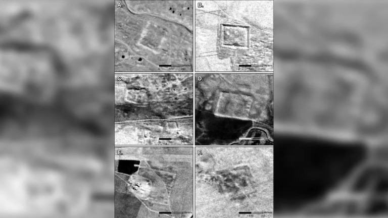 機密解除された米国のスパイ衛星の画像に大規模なローマ帝国時代の砦群が写っていた/CORONA/Courtesy Jesse Casana/Antiquity Publications Ltd