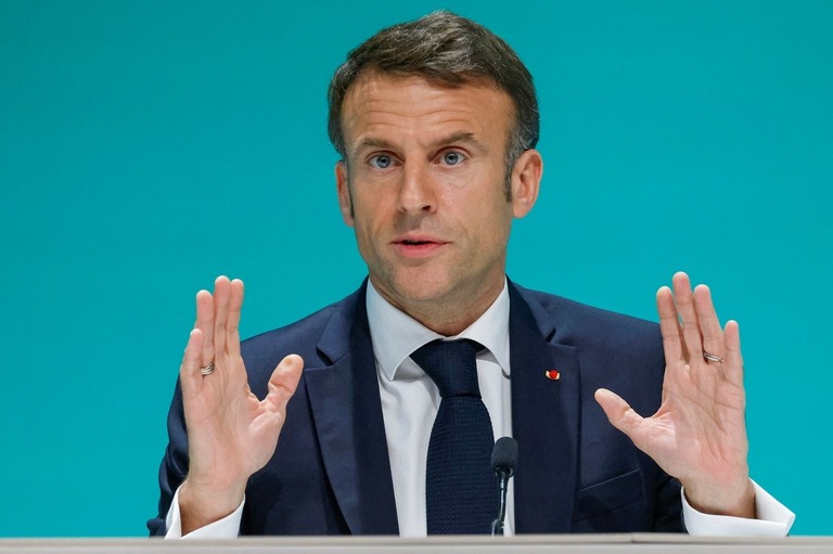 フランスのマクロン大統領/Ludovic Marin/AFP/Getty Images