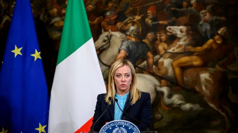メロー二首相が、イタリアの「一帯一路」からの離脱方針を確認した/Antonio Masiello/Getty Images