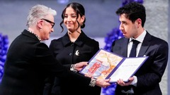 ノーベル平和賞授賞式、イラン活動家の受賞スピーチを家族が代読
