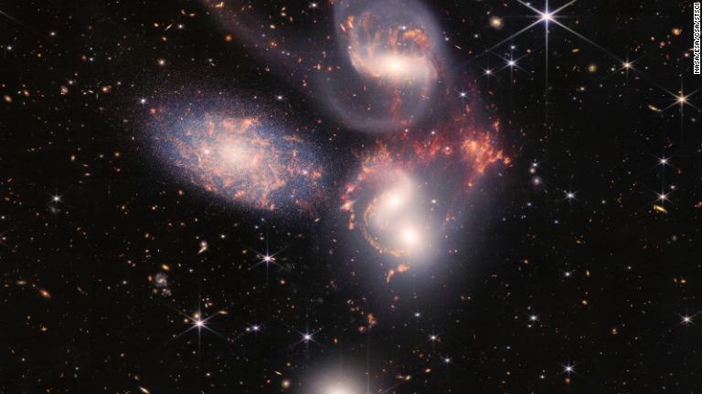 「ステファンの五つ子銀河」を新たに捉えた画像/NASA/ESA/CSA/STScI