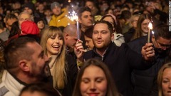 新年を祝う人々＝クロアチア