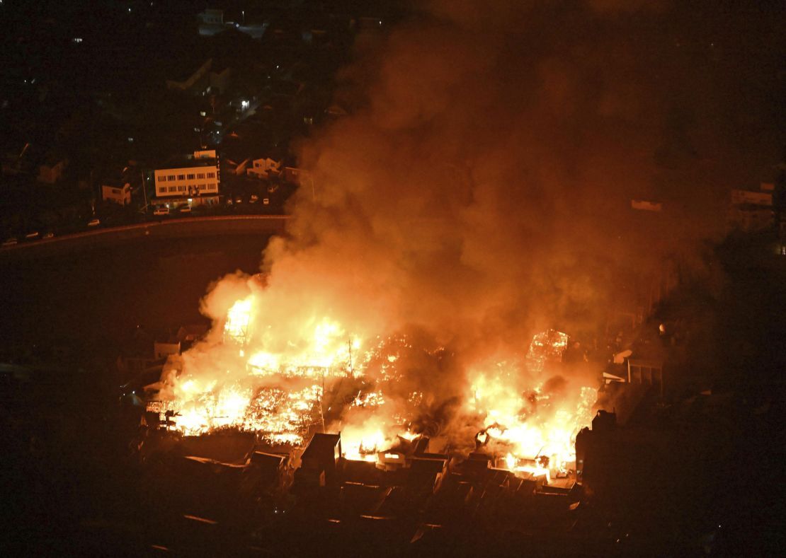 石川県輪島市で地震後に火災が発生＝１日/Kyodo News/AP