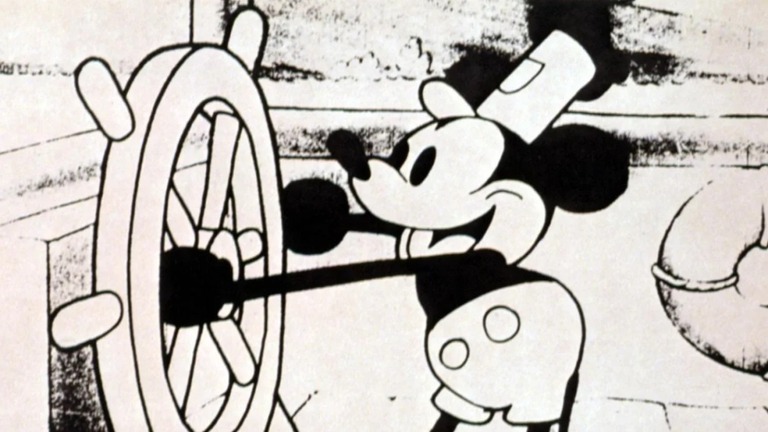 短編映画「蒸気船ウィリー」に登場する「ミッキーマウス」の初代版/LMPC/Getty Images