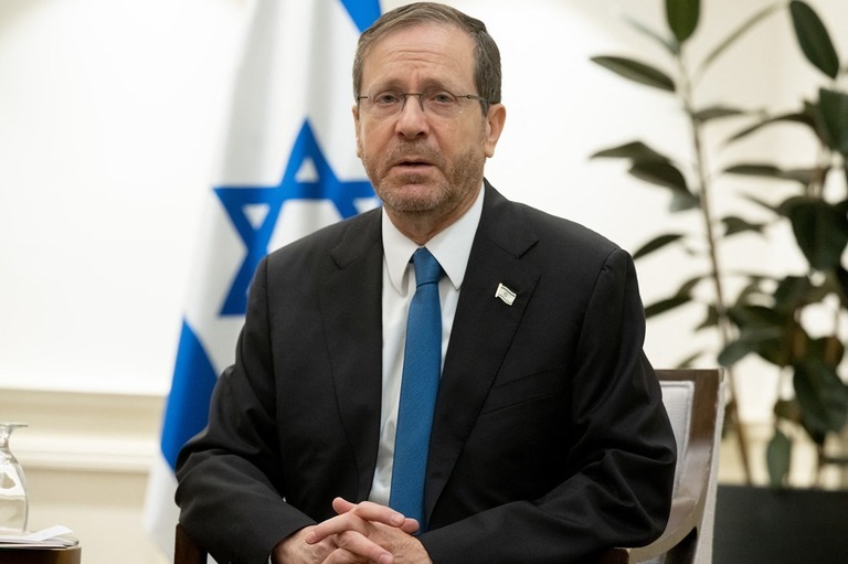 イスラエルのヘルツォグ大統領/Saul Loeb/Pool/AFP/Getty Images