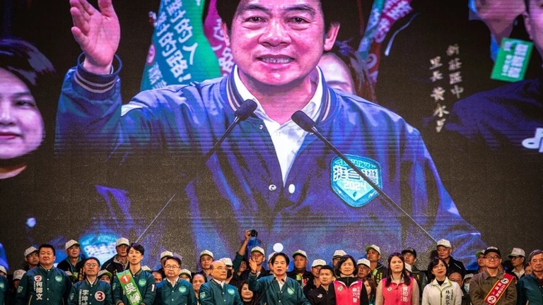 台湾の総統選は、民進党の頼清徳氏が当選を果たした/Alex Chan Tsz Yuk/SOPA Images/LightRocket/Getty Images