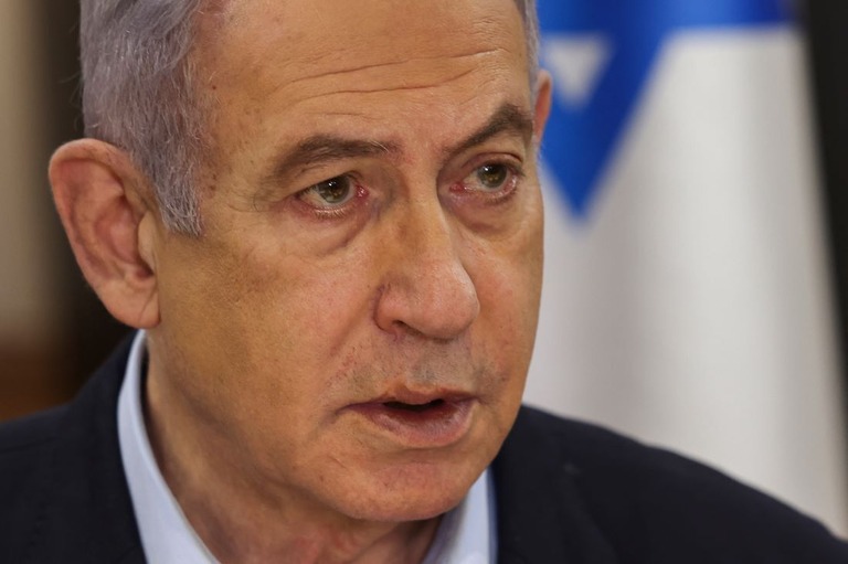 イスラエルのネタニヤフ首相/Ronen Zvulun/Pool/AFP/Getty Images