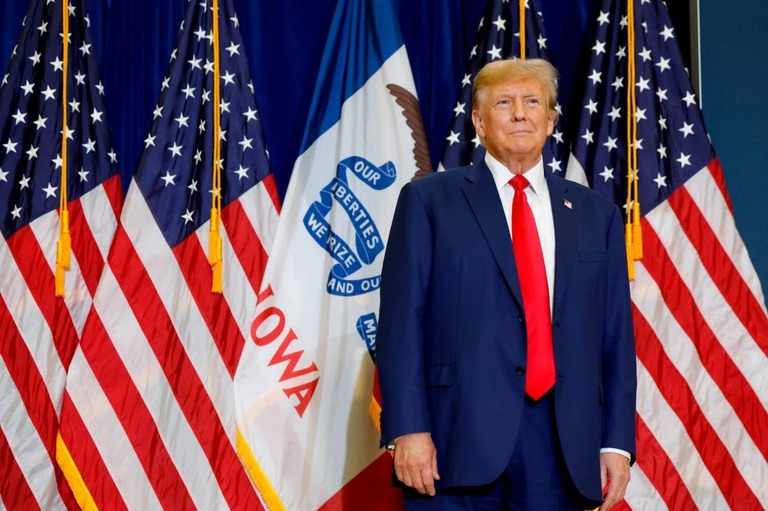 米アイオワ州ではトランプ前大統領が世論調査で大きくリードしている/Anna Moneymaker/Getty Images