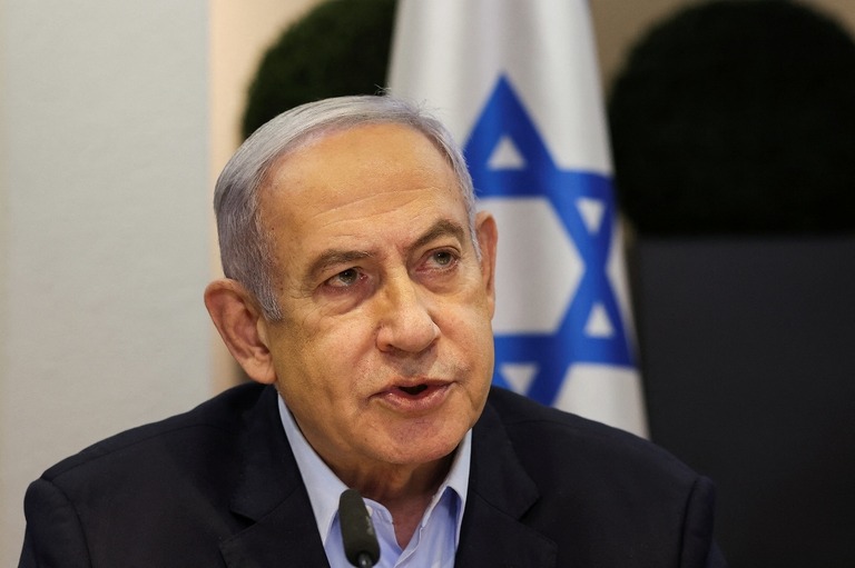 イスラエルのネタニヤフ首相/Ronen Zvulun/Pool/Reuters