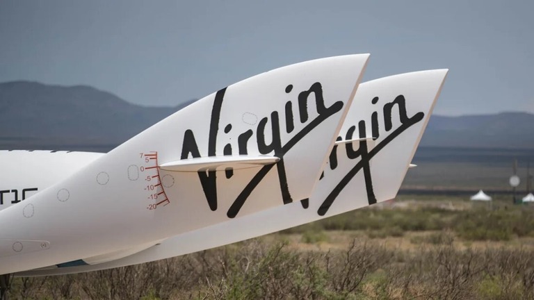 ヴァージンギャラクティックのロケット推進航空機のレプリカ＝ニューメキシコ州シエラ郡/Nathan J Fish/Sun-News/USA Today Network/FILE