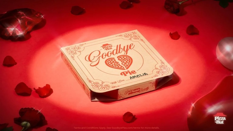 バレンタインデーを前に、米ピザハットが「さよならパイ」キャンペーンを展開している/Pizza Hut