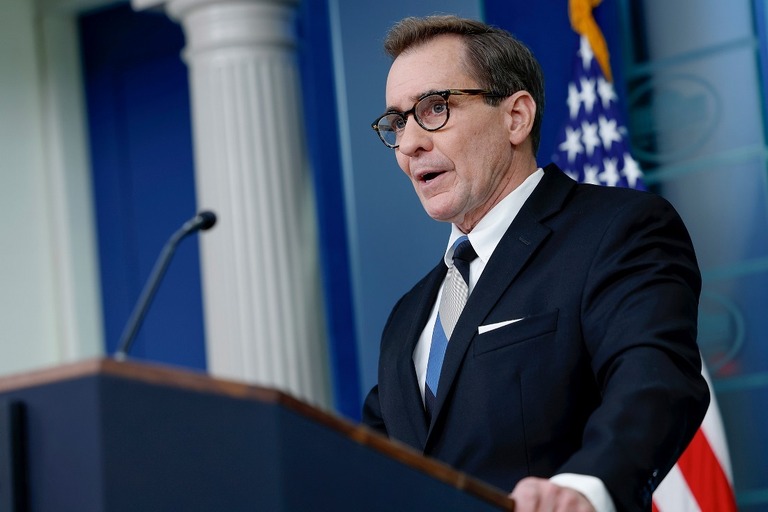 カービー戦略広報調整官が、米政府として新たな対ロ制裁を発表すると明らかにした/Anna Moneymaker/Getty Images
