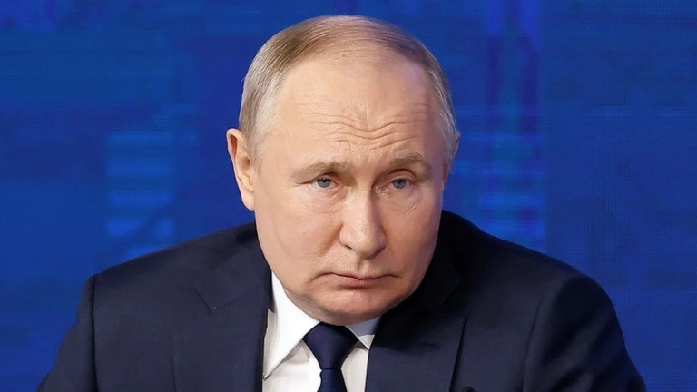 ロシアのプーチン大統領が、国営メディアとの会見で核兵器の使用について言及した/Maxim Shemetov/Reuters