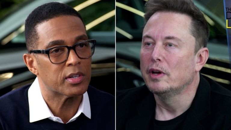 元ＣＮＮ司会者のドン・レモン氏（左）がイーロン・マスク氏へのインタビューを行った/The Don Lemon Show