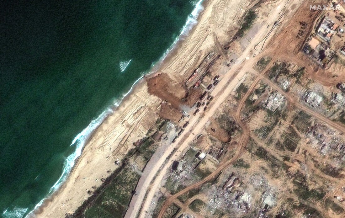 ３月１１日に撮影された衛星写真/Maxar Technologies