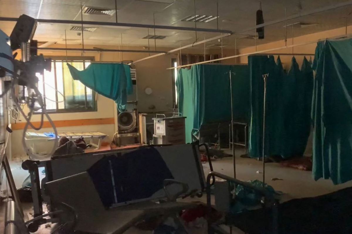 被害を受けたナセル病院の様子＝２月/AFP/Getty Images
