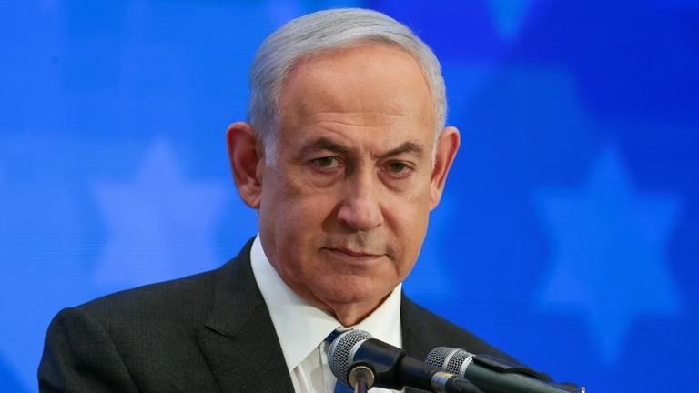 ネタニヤフ首相がイスラエルを訪問した米国の議員団に対し、ガザ情勢への見解を述べた/Ronen Zvulun/Reuters