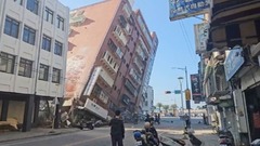 台湾の地震、死者７人　負傷者７００人以上