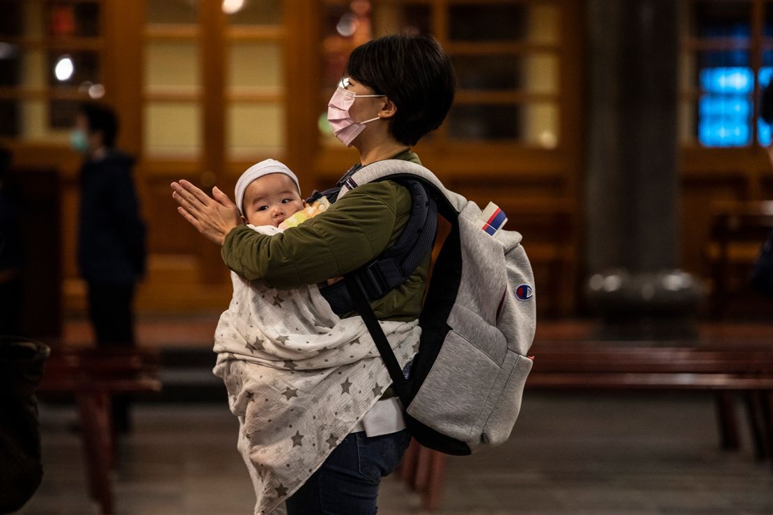 台湾の出生率は世界でも最低水準だ/Paula Bronstein/Getty Images
