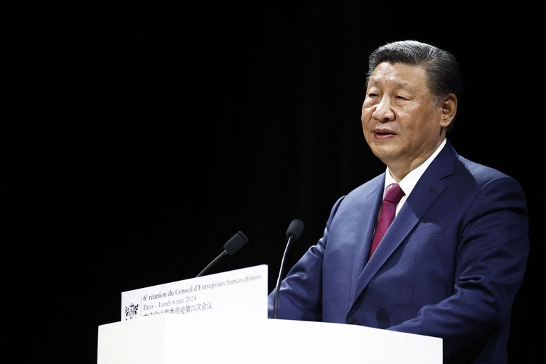 中国の習近平（シーチンピン）国家主席/Mohammed Badra/Pool/AFP/Getty Images