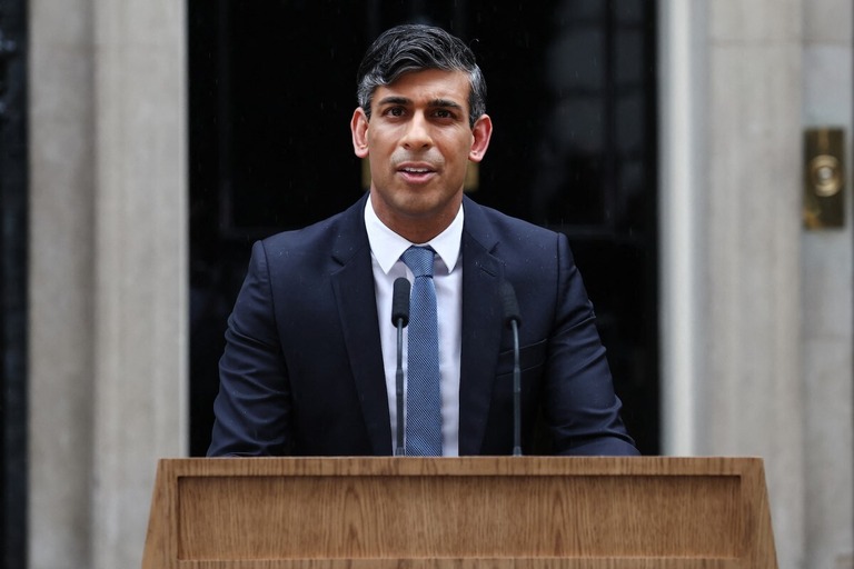 英国のスナク首相/Henry Nicholls/AFP/Getty Images