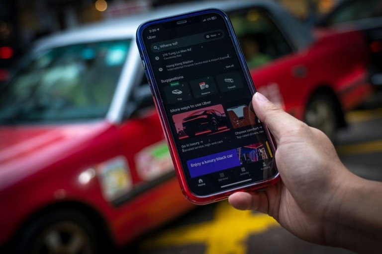 配車アプリ「Ｕｂｅｒ（ウーバー）」画面/Noemi Cassanelli/CNN