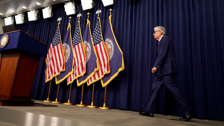 米連邦準備制度理事会（ＦＲＢ）のパウエル議長＝１２日/Kevin Dietsch/Getty Images
