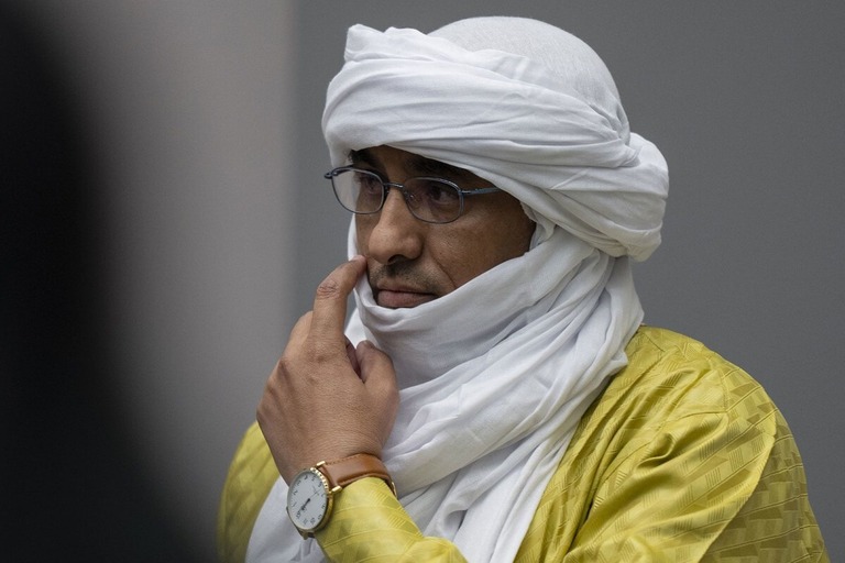 判決が下される前のハッサン被告＝国際刑事裁判所/Peter Dejong/ANP/AFP/Getty Images