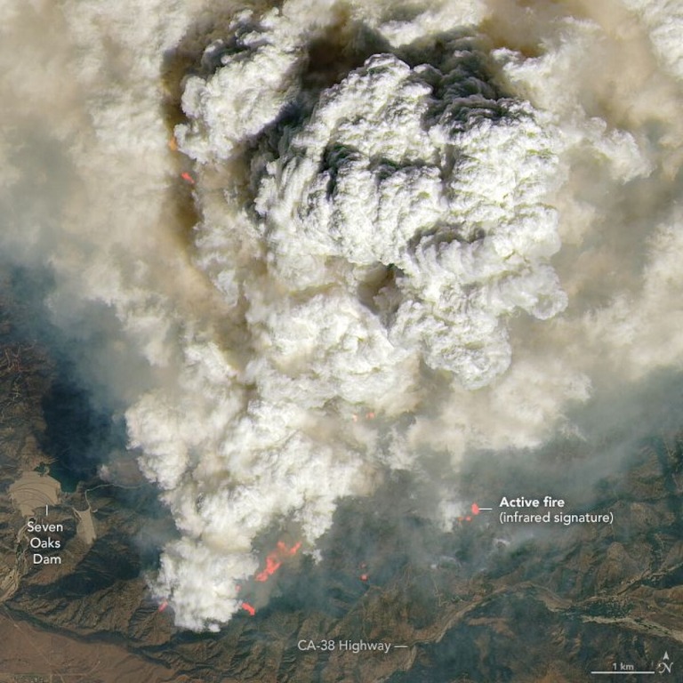米カリフォルニア州の山火事現場で火災積雲が観測された/NASA