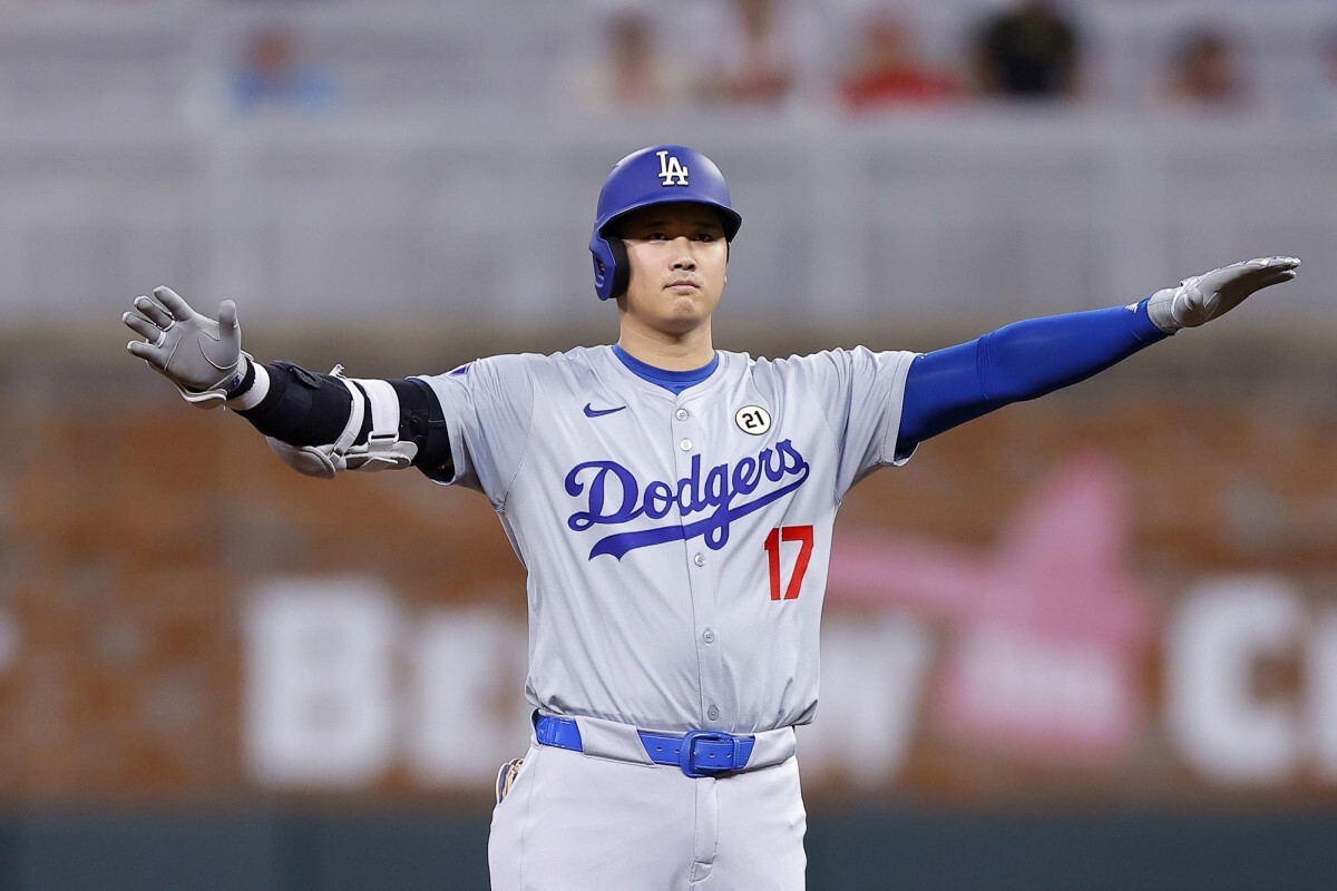 5回に二塁打を放った大谷選手/Todd Kirkland/Getty Images