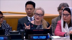 メリル・ストリープさん、「アフガンでは女性よりも動物のほうが権利ある」　国連会合で
