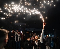 新年を祝うシリア国民＝ダマスカス