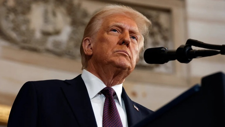 就任演説を行うトランプ米大統領/Chip Somodevilla/Pool/AFP via Getty Images