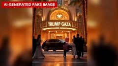 トランプ氏、自身の黄金像が立つ「未来のガザ」のＡＩ動画を公開