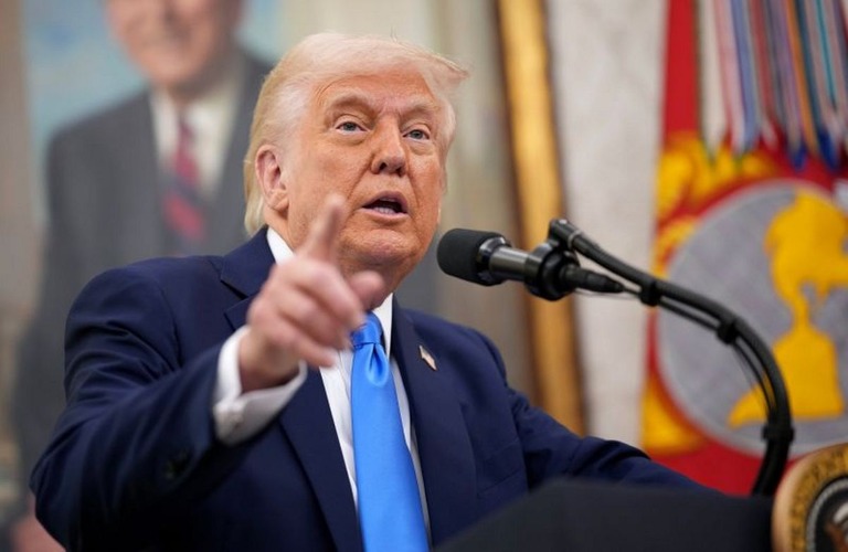 「解放の日」と銘打ってトランプ氏が２日に発表予定の相互関税は即時発効するという/Andrew Harnik/Getty Images