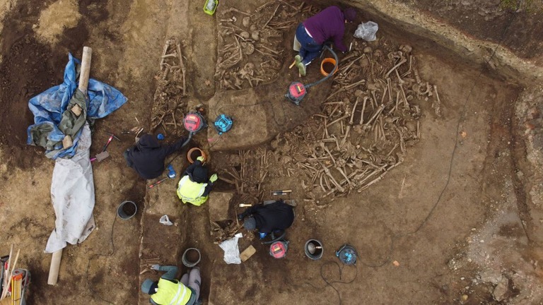 ウィーンで見つかったローマ時代の集団墓地には、１５０人以上が埋葬されたとみられる/Urban Archeology Vienna